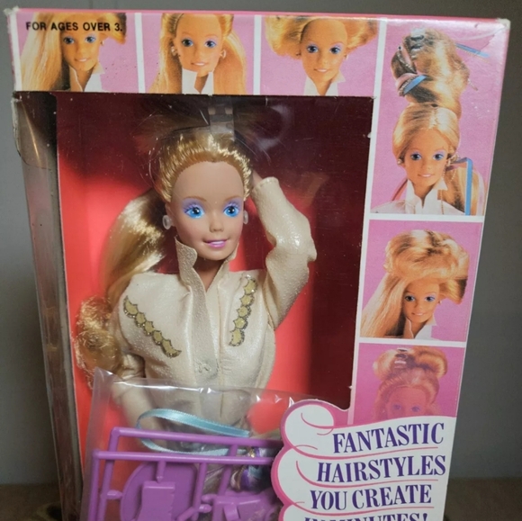 Super Hair Barbie with Magic Styling Barrette 3101 1986 Mattel Sealed In Box NIB - Picture 2 of 14